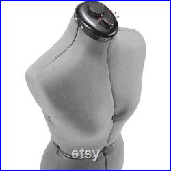 Female Adjustable Mannequin Dress Form Female With New Base Gray