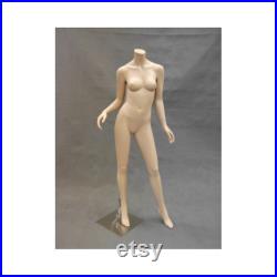 Female Adult Fleshtone Headless Fiberglass Full Body Mannequin with Metal Base A2BF