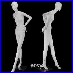 Female Full Body Display Mannequin, Luxury Brand Window Display Props Unique Design, Fashion Slim Body White Fiberglass Woman Dressform