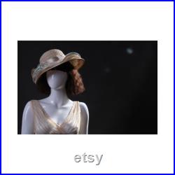 Female Full Body Egg Head Mannequin in Stylish Pose Glossy White Fiberglass with Included Base LISA9EG
