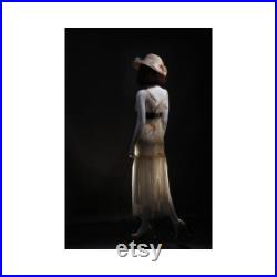 Female Full Body Egg Head Mannequin in Stylish Pose Glossy White Fiberglass with Included Base LISA9EG