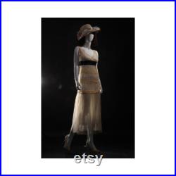 Female Full Body Egg Head Mannequin in Stylish Pose Glossy White Fiberglass with Included Base LISA9EG