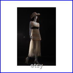 Female Full Body Egg Head Mannequin in Stylish Pose Glossy White Fiberglass with Included Base LISA9EG