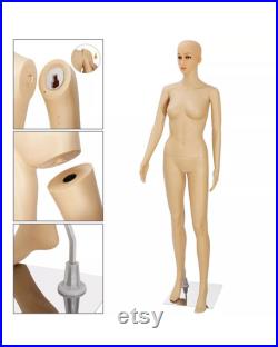 Female Full Body Mannequin Display Fits Size S M L, Adjustable 69'' Female Mannequin with base, Male Full Body Mannequin Adjustable 73