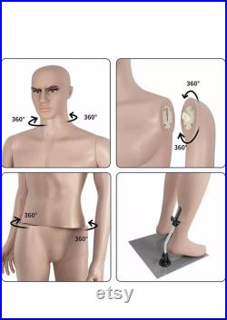 Female Full Body Mannequin Display Fits Size S M L, Adjustable 69'' Female Mannequin with base, Male Full Body Mannequin Adjustable 73