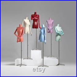 Female Half Body Display Dress Form Mannequin , Adjustable Leather Fabric Mannequin Torso ,Women Gown Suit Wedding Dress Mannequin Model