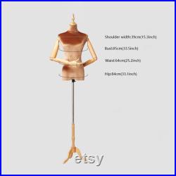 Female Half Body Display Dress Form Mannequin ,Adjustable Velvet Fabric Mannequin Torso, Female Dummy Fabric Dress Form Sewing Suit Model