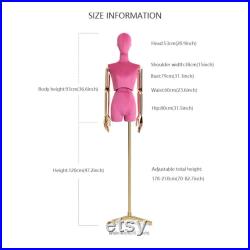 Female Half Body Mannequin,Adjustable Height Fabric Wrapped Model, Fashion Adult Mechanical Dress Form for Clothes Store Window Display