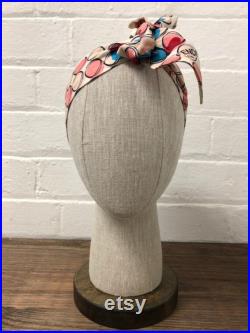 Female Linen Mannequin head with pole and base