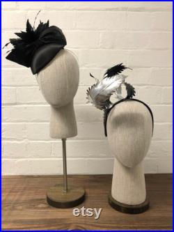 Female Linen Mannequin head with pole and base