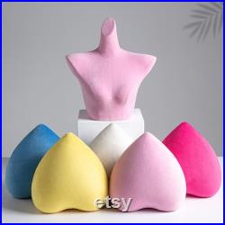 Female Lingerie Bust Mannequin, Underwear Hip Form Model,Velvet Fabric Manikin,Women Bra Upper Torso Display Stand ,Dress Form Style