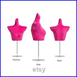 Female Lingerie Bust Mannequin, Underwear Hip Form Model,Velvet Fabric Manikin,Women Bra Upper Torso Display Stand ,Dress Form Style