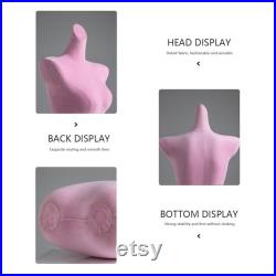 Female Lingerie Bust Mannequin, Underwear Hip Form Model,Velvet Fabric Manikin,Women Bra Upper Torso Display Stand ,Dress Form Style