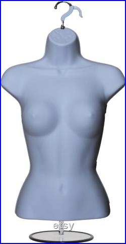 Female Mannequin Body Form Hanging Torso Bust Display Plastic 3 4 White Female Mannequin Body Form Hanging Torso Bust Display Plastic 3 4 White