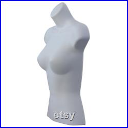 Female Mannequin Body Form Hanging Torso Bust Display Plastic 3 4 White Female Mannequin Body Form Hanging Torso Bust Display Plastic 3 4 White
