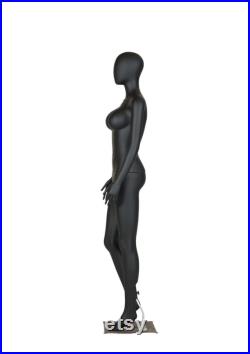 Female Mannequin Full Body with Head and Arm, Color, Matte Black, metal stand 72 inches tall, plastic, detachable parts