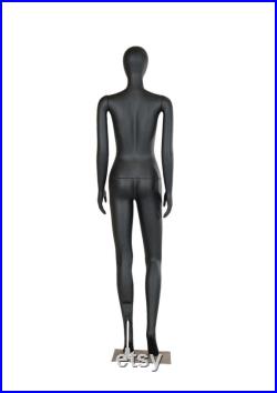 Female Mannequin Full Body with Head and Arm, Color, Matte Black, metal stand 72 inches tall, plastic, detachable parts