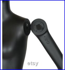 Female Mannequin Full Body with Head and Arm, Color, Matte Black, metal stand 72 inches tall, plastic, detachable parts