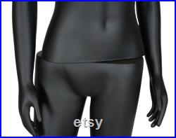 Female Mannequin Full Body with Head and Arm, Color, Matte Black, metal stand 72 inches tall, plastic, detachable parts
