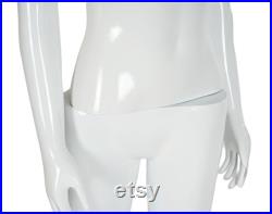 Female Mannequin Full Body with Head and Arm, Color, Shiny White, metal stand 72 inches tall, plastic, detachable parts