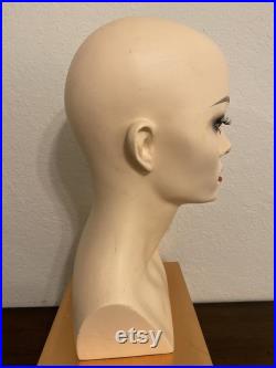 Female Mannequin Head Noriko Wig Head Makeup Vintage Lady Head Hat Display