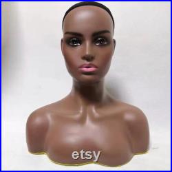 Female Mannequin Head With Shoulders For Wig Display, Mannequin For Jewelry Display