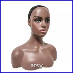 Female Mannequin Head With Shoulders For Wig Display, Mannequin For Jewelry Display