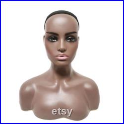 Female Mannequin Head With Shoulders For Wig Display, Mannequin For Jewelry Display