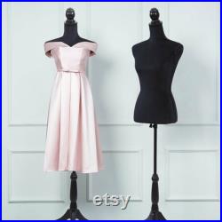 Female Mannequin Torso Dress Form Tripod Stand Clothing Display Black Pinnable Torso with Shoulders