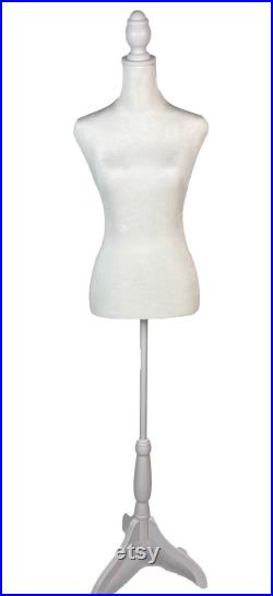 Female Mannequin Torso Dress Form with Tripod Base Stand Adjustable S-M(60-67 ) for Sewing Dressmakers Jewelry Display,Black Velvet