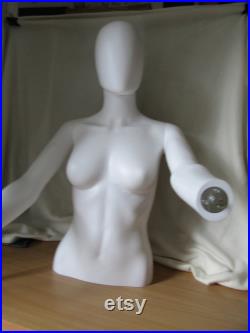 Female Mannequin Torso Head and arms Plastic