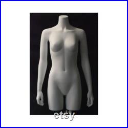 Female Torso Mannequin Display 3 4 Torso Women's Matte White Mannequin with Included Stand TFW