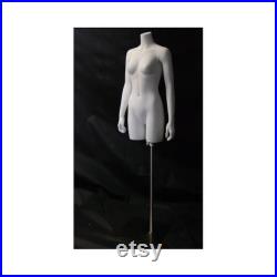 Female Torso Mannequin Display 3 4 Torso Women's Matte White Mannequin with Included Stand TFW