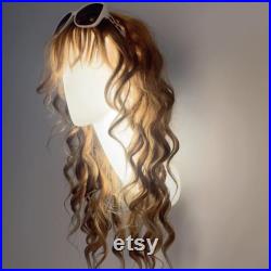 Female Wig Mannequin Head, Wall Mounted LED Plastic Head Model Block for hair Hat Headphone Headband jewelry Display, Fashion Lighting Head