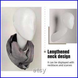 Female Wig Mannequin Head, Wall Mounted LED Plastic Head Model Block for hair Hat Headphone Headband jewelry Display, Fashion Lighting Head
