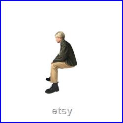 Fiberglass Adult Male Fleshtone Realistic Sitting Mannequin MSA02-P