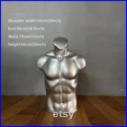 Fiberglass Fashion Male Sport Mannequin Torso,Elbow,Arms,Waist And Hip Protector Props,Silver Mannequin Props for Athletic Brace Display