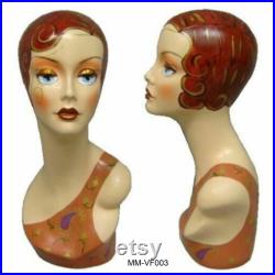 Fiberglass Vintage Female Display Heads Personalized Option