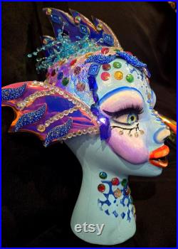 Fish Girl Mannequin, Rainbow Fish Girl, Fish Head
