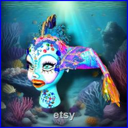 Fish Girl Mannequin, Rainbow Fish Girl, Fish Head