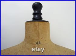 Former Stockman sewing mannequin bust, size 44 sewing mannequin. Blackened wood