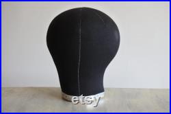 French Vintage Modeste Marotte Black fabric Hat Model Stand France Antique for Chapeaux
