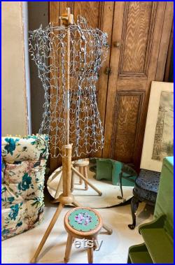 French Vintage duck egg wire adjustable mannequin
