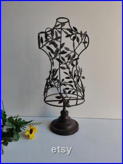 French vintage, metal small table mannequin, mid century shop home display.