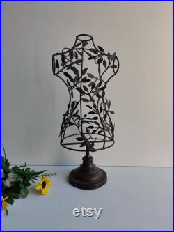 French vintage, metal small table mannequin, mid century shop home display.
