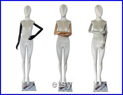 Full Body Beige Color Velvet Female Standing Stylized Mannequin Dress Form Sofia