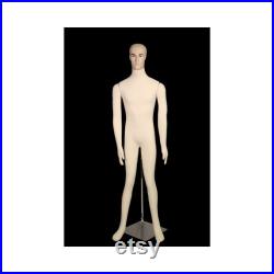 Full Body Flexible Adult Male Off White Dress Form Mannequin with Realistic Face M01SOFTX ERAF