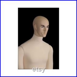 Full Body Flexible Adult Male Off White Dress Form Mannequin with Realistic Face M01SOFTX ERAF