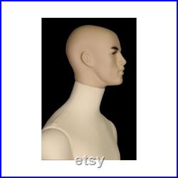 Full Body Flexible Adult Male Off White Dress Form Mannequin with Realistic Face M01SOFTX ERAF