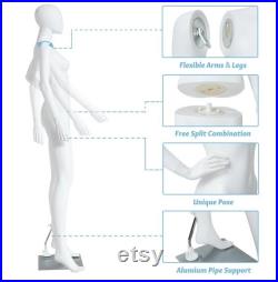 Full Body Glossy or Matte Finish White Ladies Fashion Mannequin with Included Stand